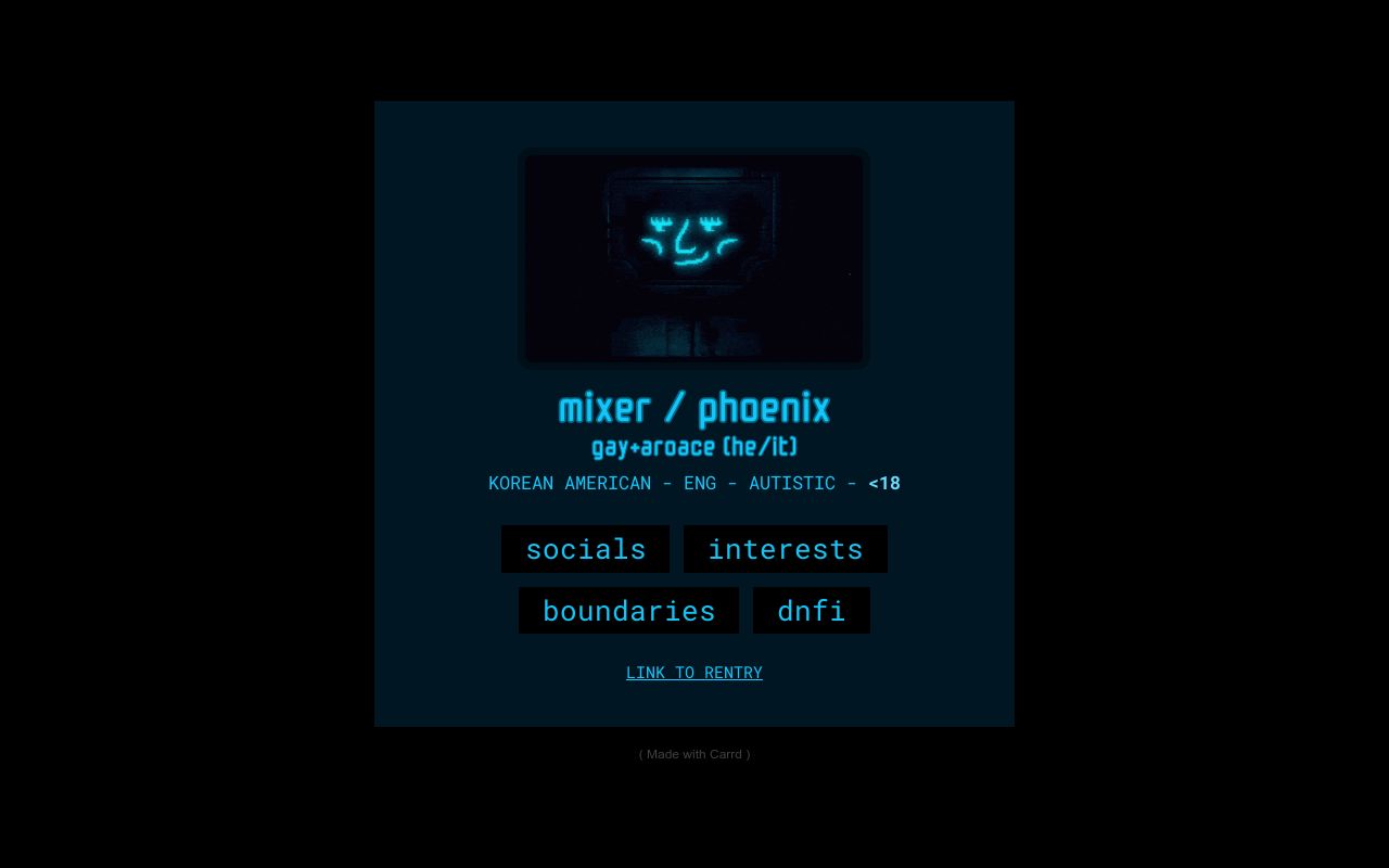 Carrd profile picture for @mixer